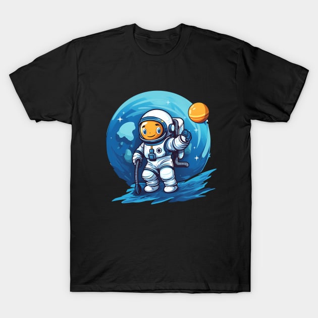 Cute Astronaut in space T-Shirt by mrsticky